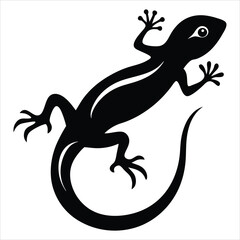 Fototapeta premium Iguana or lizard icon isolated on white background Vector silhouette of lizard on white background. Symbol of animal