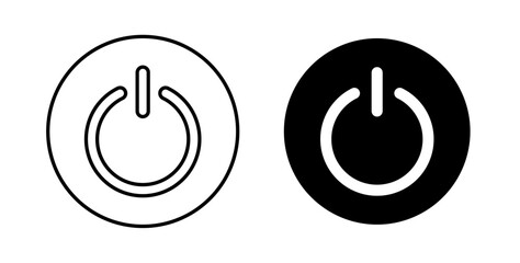 Power icons set in black colors on white background