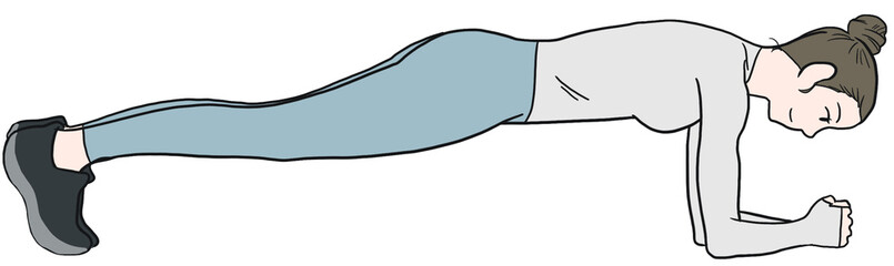 Woman exercising, exercise movements illustration