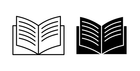 Book icon collection for UI on white background
