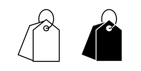 Tags icons set in black colors on white background