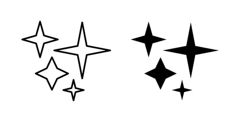 Sparkles icon set on white background