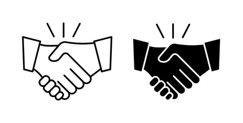 Handshake icons set for website design