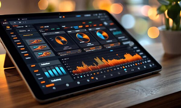 Digital audio workstation software on a tablet