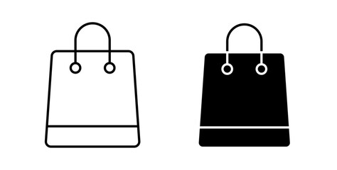 Shopping bag icon set on white background