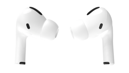 Wireless earphone airbuds isolated