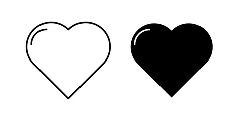 Heart icons set for website design