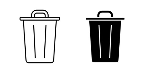 Trash icons set for website design