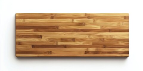 Rectangular Bamboo Cutting Board Texture on White Background