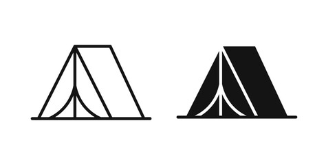 Camping icons on white background for web © Witty