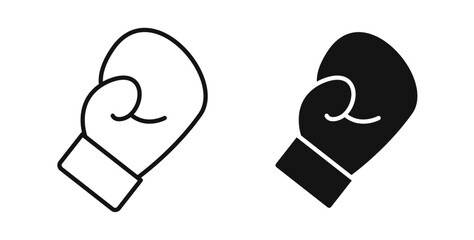 Boxing glove icons on white background for web