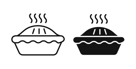 Pie icons on white background for web