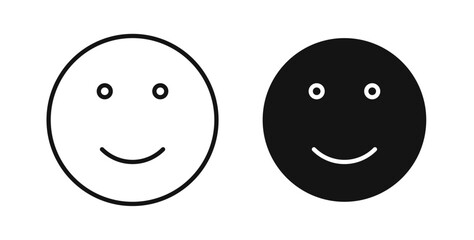 Smile wink icons on white background for web