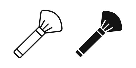 Makeup brush icons on white background for web