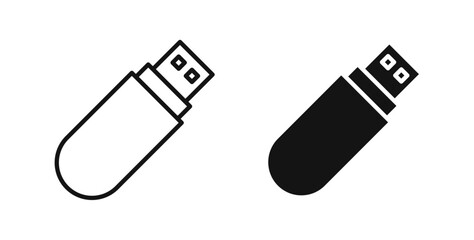 USB pendrive icons on white background for web