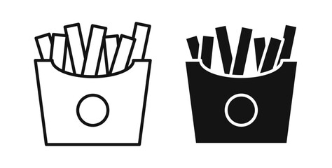 French-fries icons on white background for web