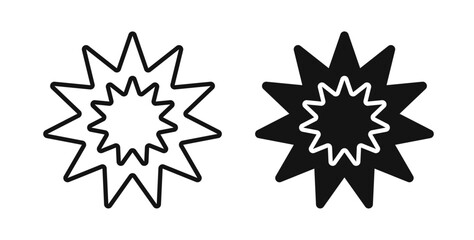 Bahai icons on white background for web