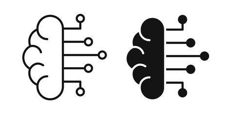 Brain circuit icons on white background for web