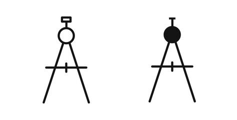 Drafting compass icons on white background for web