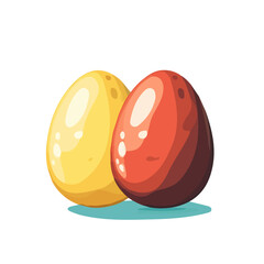 Very  Simple flat 2D icon colored eggs set isolated on transparent background, flat design, vector, animation design, simple flat 2D icon, clipart, Traditional Persian New Year, Nowruz vector design