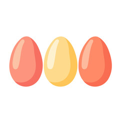 Simple flat 2D icon colored eggs set isolated on transparent background, flat design, vector, animation design, simple flat 2D icon, clipart, Traditional Persian New Year, Nowruz vector design