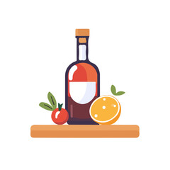 Simple flat 2D icon vinegar isolated on transparent background, flat design, vector, animation design, simple flat 2D icon, clipart, Traditional Persian New Year, Nowruz 