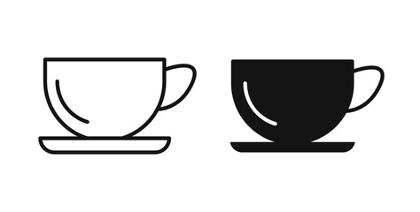 Coffee icon collection for UI on white background