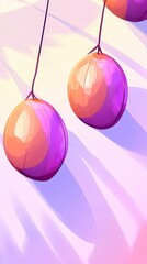 High quality illustration of Minimalist coconut designs in glowing tones of pink, sleek and decorative