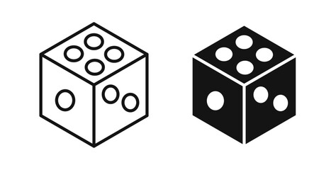 Dice icons on white background for web