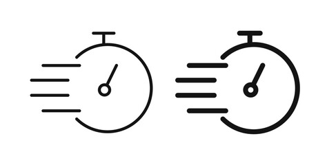Time fast icons on white background for web