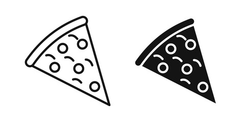 Pizza slice icons for app UI designs on white background