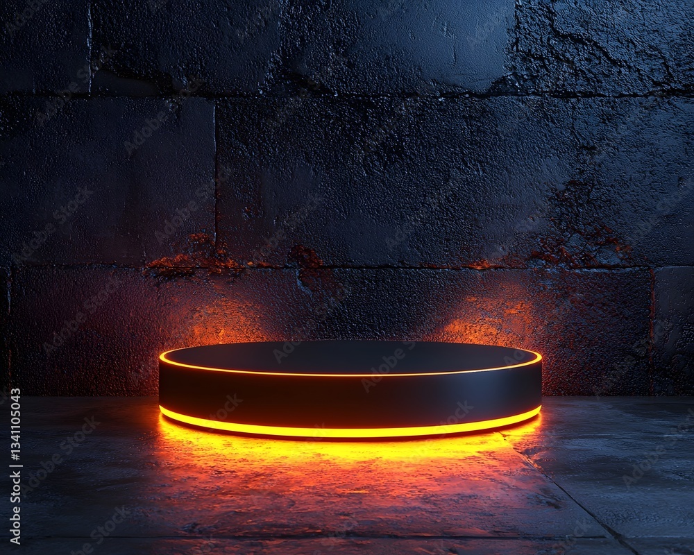 Poster sleek and sophisticated product display with simple matte black backdrop and subtle lighting