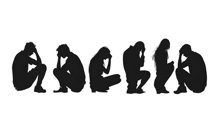 Obraz premium wommen sitting standing in deffirent position 