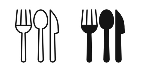 Utensils icons on white background for web