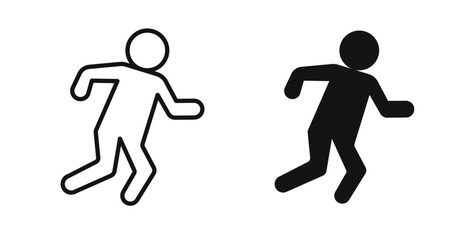 Running icons on white background for web