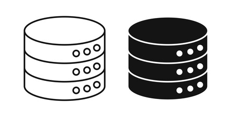 Database icons on white background for web