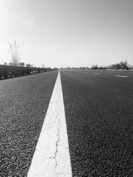 asphalt road in the morning