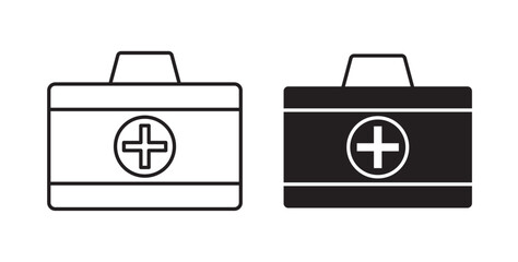 Doctor bag icons on white background for web