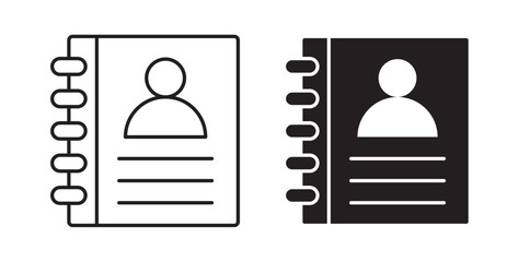 Address book icons on white background for web