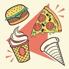  Pop Art Inspired Food Icons with Bright, Bold Colors