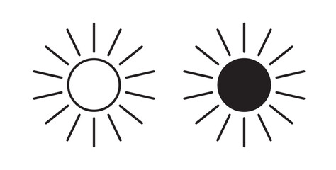 Sun icons for app UI designs on white background