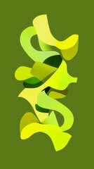 High quality illustration of Minimalist lime-inspired abstract shapes in multicolor, sleek and decorative