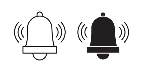 Bell ring icons for app UI designs on white background