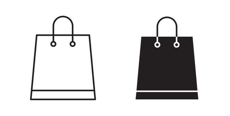 Shopping bag icons for app UI designs on white background