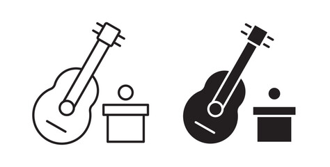 Busking icons on white background for web