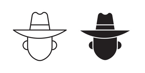 Cowboy icons on white background for web