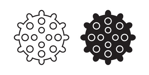 Massage ball icons set in black colors on white background