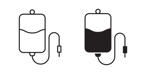 Blood transfusion icons on white background for web