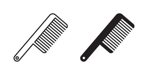 Hair brush icons on white background for web