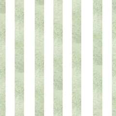 Green watercolor stripes seamless pattern. Hand drawn abstract geometric background, stroke texture in vintage colors for web,packing,textile, fabric design © Evgeniya